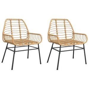 vidaXL Chaises de jardin lot de 2 marron résine tressée