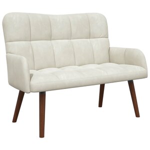 vidaXL Sofa 2 places Crème 115 x 61 x 87 cm Velours (V)