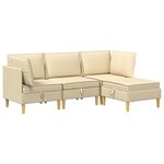 vidaXL Canapé modulaire avec rangement 4 Pièces Crème Tissu