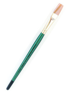 Pinceau synthétique Plat n°14 - manche vert - lot de 5 pinceaux