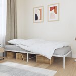 vidaXL Cadre de lit en métal sans matelas blanc 107x203 cm