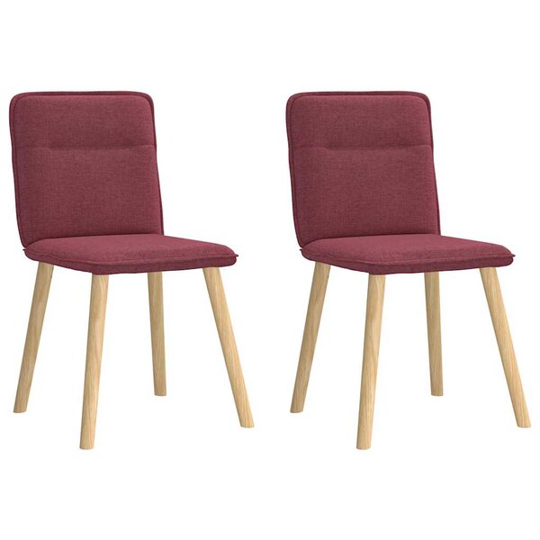 vidaXL Chaises à manger lot de 2 rouge bordeaux tissu