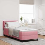 vidaXL Lit à Sommier avec Matelas Rose 80x200 cm Velours