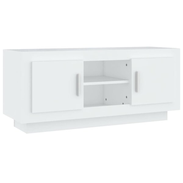 vidaXL Meuble TV blanc 102x35x45 cm bois d'ingénierie