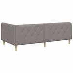 vidaXL Cadre de lit d'angle avec tête de lit Taupe 90 x 190 cm tissu