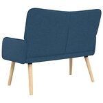 vidaXL Sofa 2 places Bleu 115 x 61 x 87 cm Tissu
