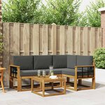 vidaXL Ensemble de canapés d'extérieur 5 pc Naturel et Anthracite