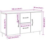 Buffet vidaXL Chêne Noir 100x36x60 cm Bois d'ingénierie