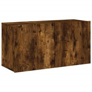 vidaXL Meuble TV mural chêne fumé 80x30x41 cm
