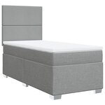 vidaXL Sommier à lattes de lit et matelas Gris clair 90x190 cm Tissu