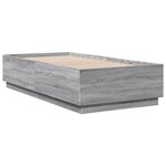 vidaXL Cadre de lit avec LED sans matelas sonoma gris 90x190 cm