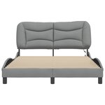 vidaXL Cadre de lit avec lumières LED gris clair 120x200 cm tissu