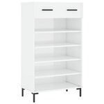 vidaXL Armoire à chaussure Blanc brillant 60x35x105 cm Bois ingénierie