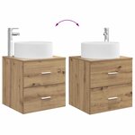 vidaXL Vanité de lavabo mural Chêne artisanal 49 5 x 44 5 x 65 5 cm