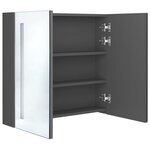 vidaXL Armoire de salle de bain à miroir LED Gris 62x14x60 cm