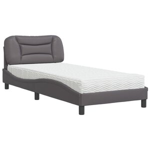 vidaXL Lit avec matelas Hvar gris 80x200 cm similicuir