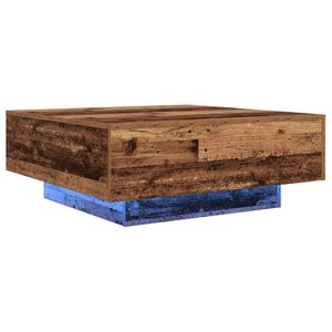 vidaXL Table basse Ancien Bois et Bleu 80 x 80 x 31 cm