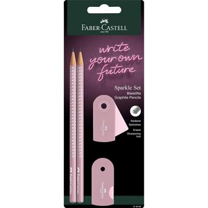 Kit d'écriture GRIP SPARKLE  rose FABER-CASTELL
