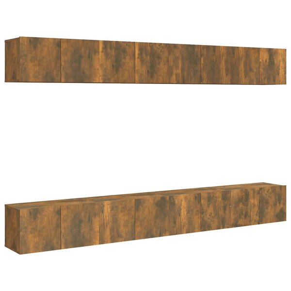 vidaXL Meubles TV 8 Pièces Chêne fumé 60x30x30 cm Bois d'ingénierie