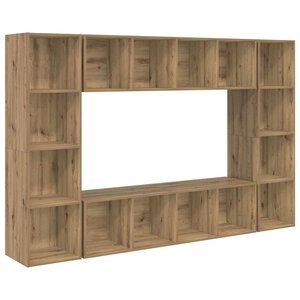 vidaXL Ensemble meuble TV 4 Pièces Marron 37 x 37 x 142 5 cm