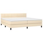 vidaXL Sommier à lattes de lit avec matelas Crème 200x200 cm Tissu