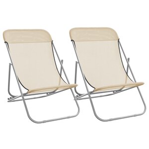 vidaXL Chaises plage pliantes lot de 2 textilène acier enduit poudre