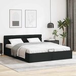 vidaXL Cadre de lit à rangement avec LED Noir Similicuir 180x200 cm