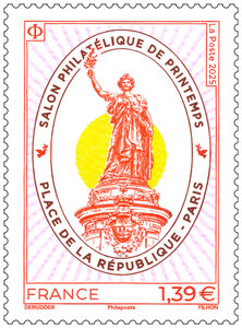 Timbre - Salon philatélique de printemps - Place de la République - Paris - Lettre verte