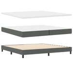 Lit à ressort avec matelas vidaXL gris foncé 200x200 cm en tissu
