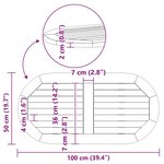 vidaXL Plateau de table Marron 100 x 50 x 2 cm Bois d'acacia massif