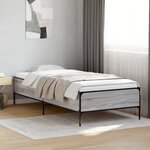 vidaXL Cadre de lit sans matelas sonoma gris 90x200 cm