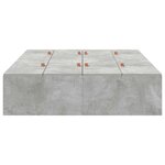 vidaXL Cadre de lit avec rangement Gris béton 120 x 190 cm