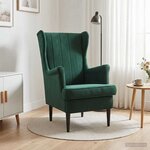 vidaXL Fauteuil Vert foncé Velours