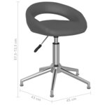 vidaXL Chaises pivotantes à manger lot de 2 gris similicuir