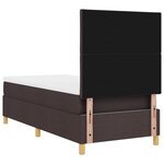 vidaXL Lit à ressorts avec matelas marron foncé 90x200 cm tissu