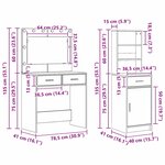 vidaXL Table de Toilette avec tiroir 2 Pièces Marron 78.5 x 41 x 135 cm