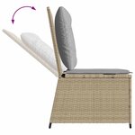 vidaXL Canapé de jardin avec coussin Beige Poly rotin