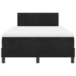 vidaXL Lit Box Spring avec Matelas Noir Petit Double Velours