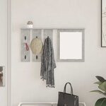 vidaXL Porte-manteau mural avec étagère Gris béton 85 x 10 x 45 cm