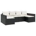 vidaXL Salon de jardin 2 Pièces avec coussins Noir Résine tressée