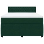 vidaXL Sommier à lattes de lit et matelas Vert foncé 140x200cm Velours