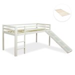Lit enfant lit mezzanine superposés 90x200 cm blanc