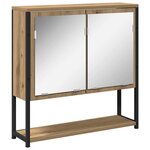 vidaXL Ensemble de mobilier de salle de bain avec porte 3 Pièces Marron