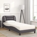 vidaXL Lit avec matelas Hvar gris 80x200 cm similicuir