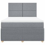 vidaXL Sommier à lattes de lit avec matelas Gris clair 140x200cm Tissu