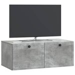 vidaXL Meuble TV mural Gris béton 78 5 x 41 x 30 cm Bois d'ingénierie