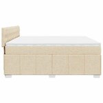 vidaXL Sommier à lattes de lit avec matelas Crème 200x200 cm Tissu