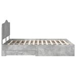 vidaXL Cadre de lit Gris béton 150 x 200 cm Bois d'ingénierie