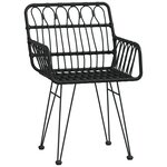 vidaXL Ensemble de Salle à Manger de Jardin 7 Pièces Noir Poly Rattan