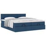 VidaXL Cadre de lit ottoman avec matelas bleu 160x200 cm tissu